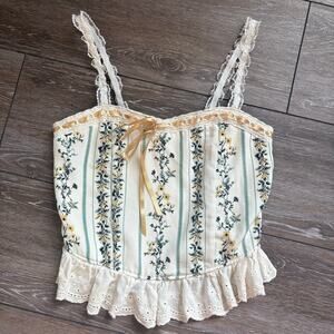 Thirty Thirty Girly Lace Crop Top XS